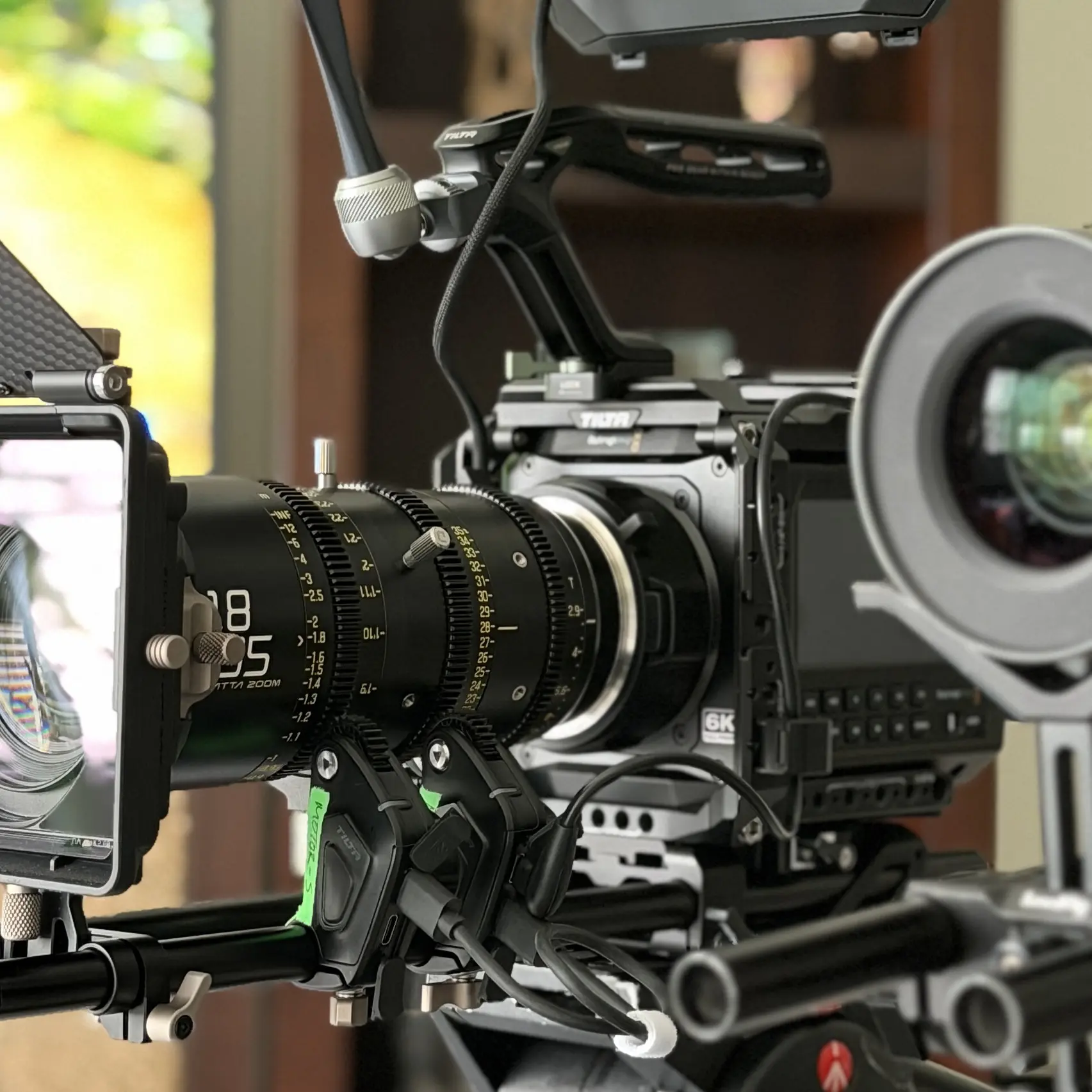 Professional cinema camera rig prepared for production